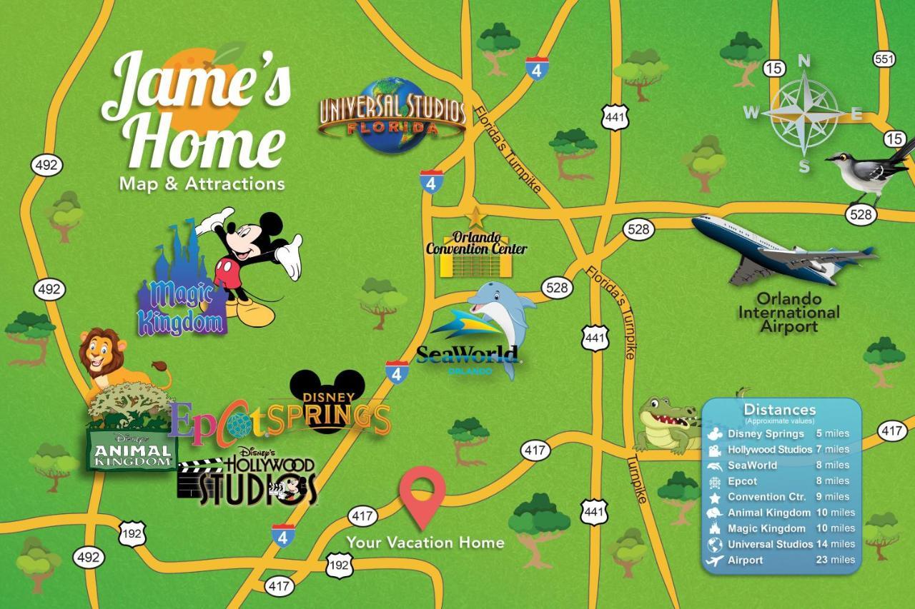 C - New 4 Bedroom Home - 5 Miles To Disney - Free Water Park - Private Pool キシミー エクステリア 写真